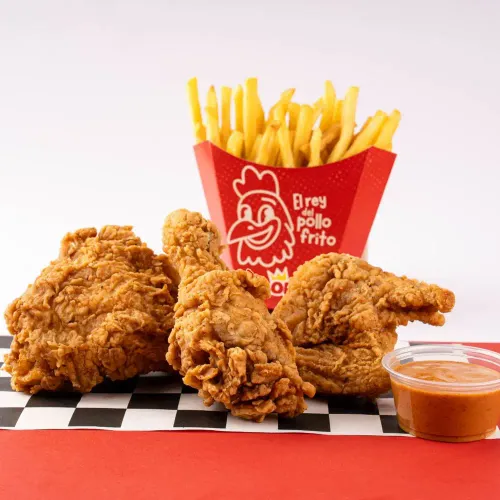 3 Piezas de Pollo Frito + Acompañamiento