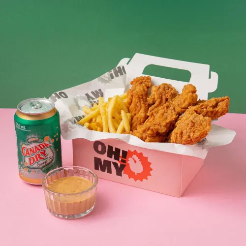 Combo Cajita 5 Tenders, 1 Acompañamiento, 1 Bebida